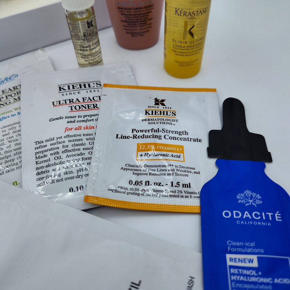 Giorgio Armani Velvet Beauty Bag,  Kiehl’s Oribe Kerastase Tata Harper Samples - Picture 8 of 9